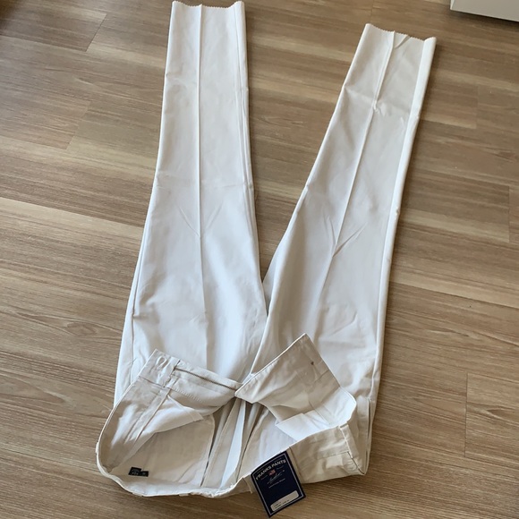 Frank’s made USA trim fit unhemmed ( tall inseam for tall men) plain front khaki - Picture 15 of 17